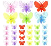 Odoukey Orchid Clips, 30PCS Plant Clips for Climbing Plants 1.5x1.3 Inch Butterfly Plastic Plant Easy to Use Reusable Orchid for Support Flower Vine