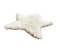 Odoukey Plush Rug, Throw Rug, 23.6x23.6 Inch Star-Shaped Acrylic Fluffy with Anti-Slip Backing, Washable Plush for Restaurant, Home and Hotel White
