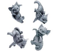 Odoukey Resin Dinosaurs Statue Hanging Cup Model Dragon Animal Garden Figures Decoration 4PCS