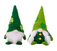 Odoukey St Patricks Day Plush Gnome, Tabletop Faceless Swedish Elf Dwarf Decorations, 2 Pcs