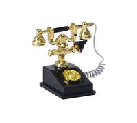 Odoukey Tiny Retro Phone Mini House Crafts Miniature Play Scene 1:12 Model Doll House Accessories Decoration, 1 Set