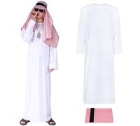 Odoukey White Sheik Robe Os Halloween Costume for Men