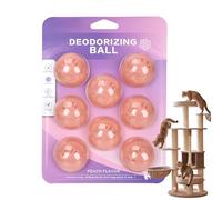 Odour Eliminator Balls, 8 Pieces Lasting Adhesive Dispenser, Pet Odour Control Balls, Odour Absorber, for Pet Bed, Mat, Cage, Cat Litter Box, Shoes, Wardrobe, Carpet