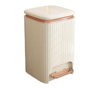 Odour Proof 9 12L Square Trash Can with Lid Pedal Bin for Living Room Bedroom & Garden Double Opening & Integrated Pressure Ring Plastic Waste Bin