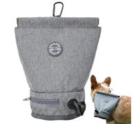 Odour Proof Dog Poop Bag Holder for Leash | Large Capacity Poo Bag Dispenser with Carabiner, Cross Opening Bag, Soft Portable Poop Bag Holder for Walks with Haustie