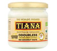 Odourless Coconut Cooking Butter 350ml (Pack of 6) - Virgin, Unrefined & Heat-Stable Coconut Oil - Neutral Taste, Dairy-Free Vegan Butter Alternative for Frying, Baking & Roasting - Fairtrade - TIANA