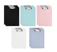 Odowalker 15 Pack Plastic Clipboards with Low Profile Metal Clip,12.5 x 9 Inch Boho Colored Clip Boards, Hangable Clipboards Bulk, A4 Letter Size Clipoards for School, Office, Restaurant