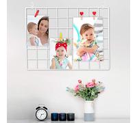 ODOXIA 1 Pack Wire Wall Grid Panel | Photo Display Gridwall | Metal, White & Magnetic Panels | Mesh Storage Organizer & Picture Frame | Hanging Home, Office & Kitchen Décor | Wire Notice Board