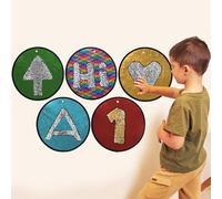 ODOXIA Sequin Fabric Mats | Sequin Fabric Sensory Wall | Sensory Tiles for Kids | Sequin Sensory Mats (Round) | 5-Pack