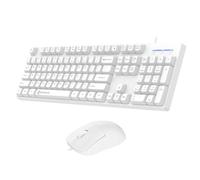 Odpaltoy 104 Keys Gaming Keyboard and Mouse,Wired Full Size Keyboard,Wired Kids Computer Keyboard,Compatible with Windows,macOS,Value Combo Set (White Keyboard and Mouse)