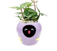 Odpaltoy Smart Plant Pot with Expression, AI Intelligent Flower Pot for Indoor Decoration, Smart Garden Pot with Water/Light/Temperature Sensors, Ivy AI Planter (Purple（Big）)