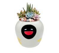 Odpaltoy Smart Plant Pot with Expression, AI Intelligent Flower Pot for Indoor Decoration, Smart Garden Pot with Water/Light/Temperature Sensors, Ivy AI Planter (White（Big）)