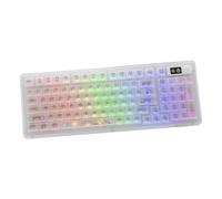 Odpaltoy V99 Hot Swappable Transparent Mechanical Keyboard with OLED Display,98 Keys RGB Custom Gaming Gasket Structures with BT5.1/2.4G/USB-C for Windows/Mac,Pioneer V1 Satellite Axis