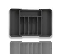 Odreddin Expandable Cutlery Drawer Organiser - Adjustable Telescopic Utensil Holder for Kitchen Drawers, Large & Small Space Saving Organizer Tray with Non-Slip Base (Black)