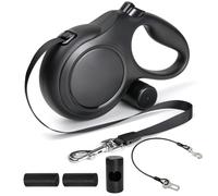 ODRIEW Heavy Duty Retractable Dog Leash for Large Dogs, 26ft Dog Leash with Poop Bag Holder, Up to 110lbs, chew Proof Cable, 2 Rolls Poop Bags, 360° No Tangle, One-Handed Pause & Locked.