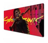 Odrys Cyberpunk Edgerunners XL Red Gaming Mouse Pad - 800x300, Stitched Edge for Home, Work, Study