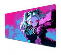 Odrys Cyberpunk Edgerunners XXL Purple Gaming Mouse Pad - 900x400, Stitched Edge for Home, Work, Study (Lucyna Kushinada) (A10, XXL)