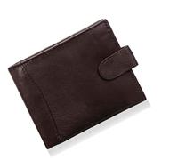 ODS:UK Mens RFID Blocking Safe Soft Leather Tri Fold Wallet Card Slots Id Window and Coin Pocket (Brown - Style 4)