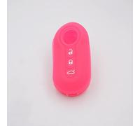 ODSMBK Car Key Cover 3 Buttons Silicone Car Key Case Cover For Fiat 500 Flip Folding Remote Key Shell For Fiat Punto Panda Car Accessories-rose