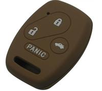 ODSMBK Car Key Cover 4 Buttons Remote Car-Styling Key Case Silicone Cover For HONDA Accord CRV Civic Pilot Insight Ridgeline-brown