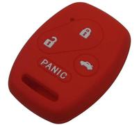 ODSMBK Car Key Cover 4 Buttons Remote Car-Styling Key Case Silicone Cover For HONDA Accord CRV Civic Pilot Insight Ridgeline-red