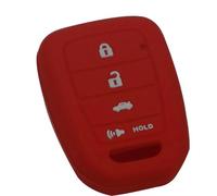 ODSMBK Car Key Cover 4 Buttons SILICONE CAR KEY FOB COVER CASE SHELL For HONDA ACCORD CIVIC CRV JAZZ HR-V HRV Vezel 2015 2016 REMOTE-RED