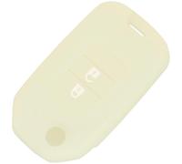 ODSMBK Car Key Cover Case Remote Car Key silicone For HONDA FIT XRV VEZEL CITY JAZZ CIVIC HRV 2/3 Buttons Folding Key Case Fob Upgrad-Luminous White