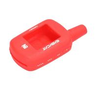 ODSMBK Car Key Cover For EASYCAR E9 Silicone Key Case Russian Version 2-Way Car Alarm System LCD Remote Control Keychain-red