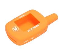 ODSMBK Car Key Cover For EASYCAR E9 Silicone Key Case Russian Version 2-Way Car Alarm System LCD Remote Control Keychain-Orange