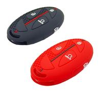 ODSMBK Car Key Cover Silicone Car Key Case For Hyundai Kona Santa Fe Ioniq MX5 Tucson StubHub 2024 2025 4 Button Remote Key Cover 2 Pcs/lot-1black 1red