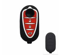 ODSMBK Car Key Cover Silicone Key Fob Cover For alfa For romeo Gilietta Mito 940 159 4C GTA Folding Flip Key Remote Case 3 Button Car Accessory-red pad