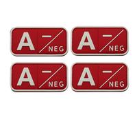 ODSS A Negative Blood Type Patch A Neg, Tactical Morale Blood Type A- Negative Neg PVC Rubber Patches Appliques Fastener Hook and Loop Backing