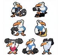 ODSS Fitness Muscle Seagull Series PVC Morale Patches Appliques, Glow-in-The-Dark, Hook Backing (Color-h)