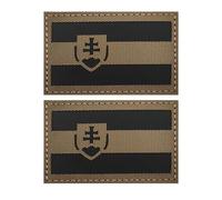ODSS Infrared Reflective Slovakia Flag Patches, Slovakian Flags Tactical Military Morale Badges Decrotive Appliques, Hook Fasteners Backing with Loop, Khaki, 3.15 x 1.97 Inch, 2-Pack