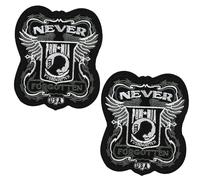 ODSS Never Forgotten Military Iron on Patch, Motorcycle Biker Embroidered Fabric Appliqué Patches, 4.33 x 3.74 inches, Black