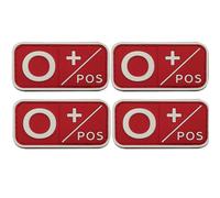 ODSS O Positive Blood Type Patch O Pos, Tactical Morale Blood Type O+ Positive Pos PVC Rubber Patches Appliques Fastener Hook and Loop Backing