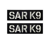 ODSS SAR K9 Glow in Dark Patches, 4.92 x 1.5 Inch, Tactical Military Search & Rescue Badges, Hook Fastener Backing with Loop, 2 Pack