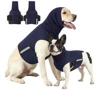 ODSSTAIPS Dog Anxiety Vest with Hood, Anxiety Relief Shirt for Dogs, Thunder Jacket, Reflective Dog Coat, Calming Hoodie for All Dogs, for Thunder Fireworks Travel Separation Anxiety,Blue M