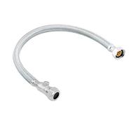 ODSUPPLIES 15mm x 1/2" 300mm Flexible Isolating Tap Hose WRAS - Silver, Pack of 1