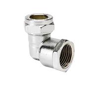 ODSUPPLIES - 22mm x 3/4" Female Chrome Elbow - Bag of 2