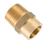 ODSUPPLIES Brass 15mm x 1/2" BSP Male Iron Adaptor (Pack of 2) - Pipe Adapter