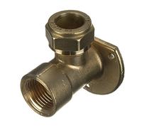 ODSUPPLIES Brass 15mm x 3/4 Inch BSP Compression Wallplate Elbow (Pack of 2)