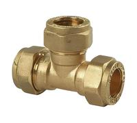 ODSUPPLIES Brass 35mm Compression Equal Tee (Compression Fitting, Plumbing Tee, 1 Piece)