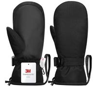 Odtmger Snow Mittens Waterproof Winter Ski Warm Gloves Cotton Lined, Perfect for Couples & Family Winter Adventures With Wrist Strap