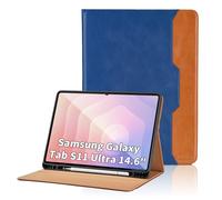 Oduio Case for Samsung Galaxy Tab S11 Ultra 2025 14.6-Inch, Model SM-X930 / SM-X936B with S Pen Holder and Pocket, PU Leather Business Folio Stand Cover for Galaxy S11 Ultra, Blue