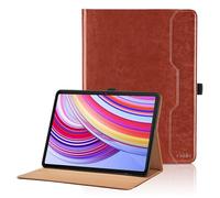 Oduio Case for Xiaomi Redmi Pad Pro 12.1 Inch 2024 PU Leather Protective Case with Pocket and Pen Loop, Auto Sleep/Wake Function Smart Cover with Stand Function - Brown
