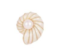 odulu Conch Brooch White Pearl Conch Pin for Man Women Boys Girls Gift