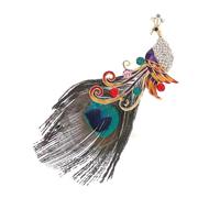 odulu Peacock Brooch Created Rhinestone Peacock Feather Pin for Man Women Boys Girls Gift