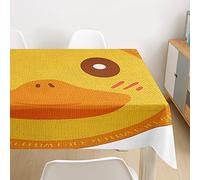 Oduo 3D Rectangular Tablecloth Waterproof, Polyester Washable Water Multi-Purpose Resistant Table Covers, Decor Kitchen Restaurant Dining Party Indoor Outdoor (Yellow duck,140x240cm)