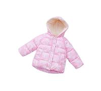 Oduo Kids Winter Jacket Hooded Puffer Down Baby Boys Girls Light Coat Snowsuit Warm Windproof Padded Jacket Cotton Outerwear Tops Outfits (Pink,120cm)
